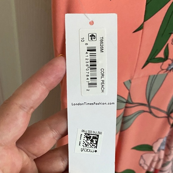 BOGO! NWT London Times Floral Print Cap Sleeve Sheath Dress In Pink size 10 - Picture 13 of 13